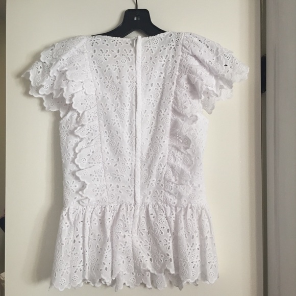 H&M | Tops | Hm Eyelet Peplum Ruffle Top | Poshmark
